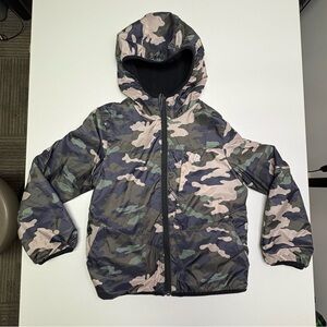 Ripzone Boys Small Reversible Camo Black Fleece Jacket Full Zip Hooded Mid